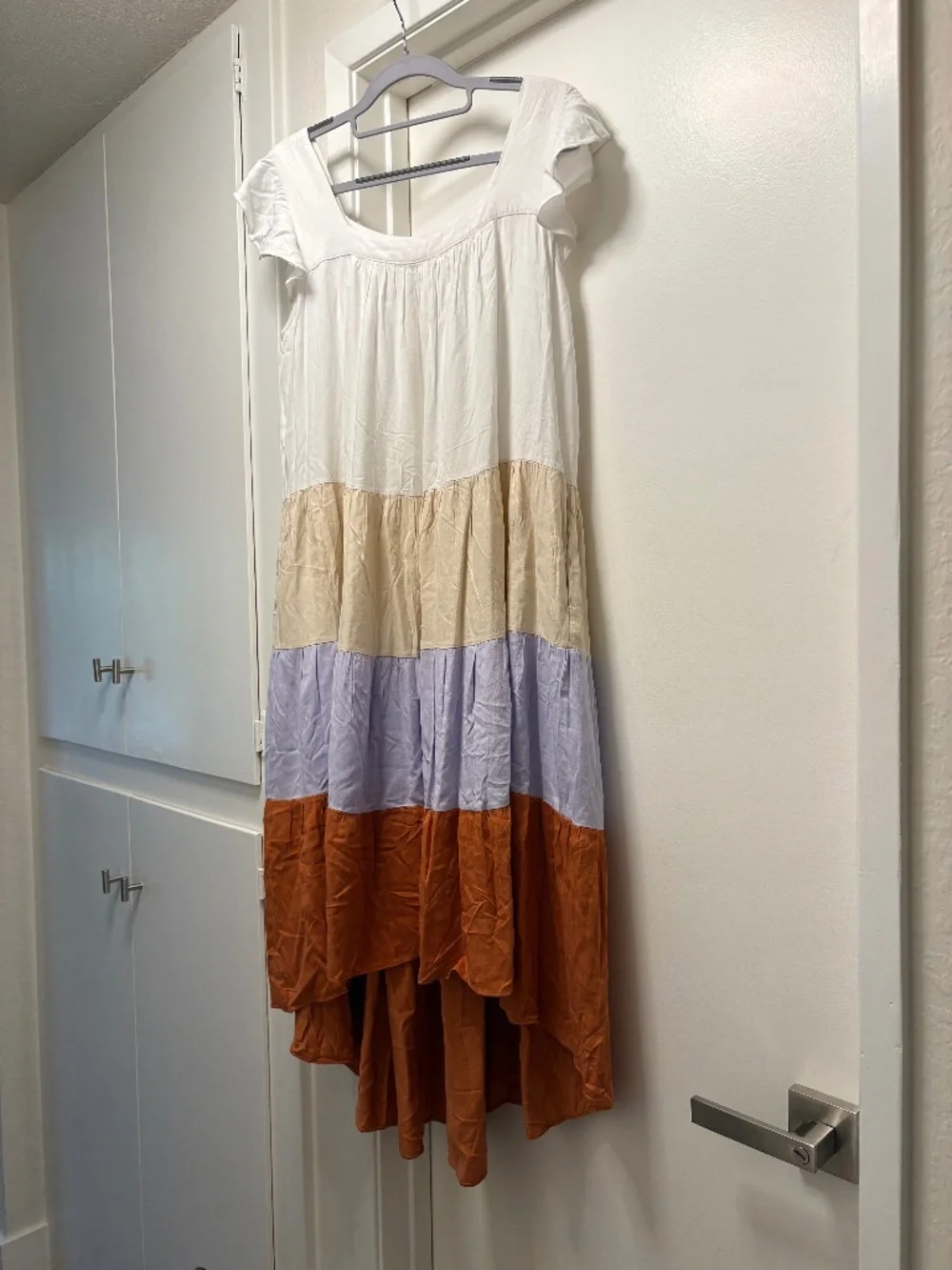 Egoiste colorful hi-lo striped dress - size medium